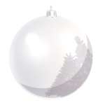 Weihnachtskugel-Kunststoff  Größe:Ø 6cm,  Farbe: weiß