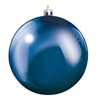 Boule de Noël bleu en plastique ignifugé en B1 Color: bleu Size: Ø 25cm