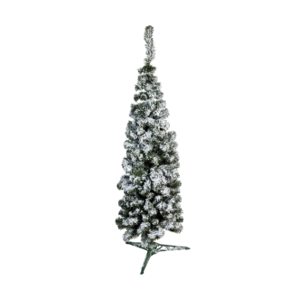 Sapin de Noël avec support mince 169 tips enneigé Color: vert/blanc Size: 150cm X Ø65cm