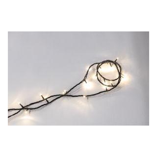 PVC light chain with 50 LEDs IP20 plug for indoor 20x connectable - Material: 15m supply cable 220-240V - Color: black/warm white - Size: 500cm