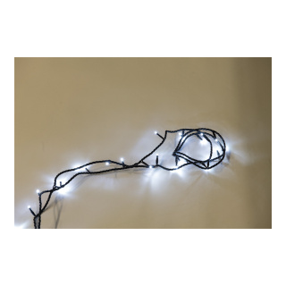 PVC light chain with 50 LEDs IP20 plug for indoor 20x connectable - Material: 15m supply cable 220-240V - Color: black/cold white - Size: 500cm