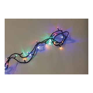 PVC light chain with 50 LEDs IP20 plug for indoor 20x connectable - Material: 15m supply cable 220-240V - Color: black/multi - Size: 500cm