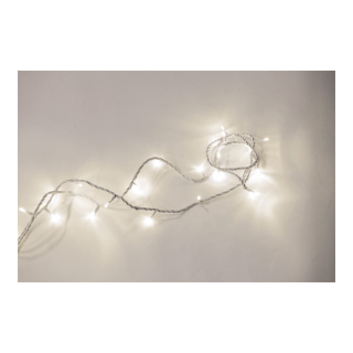 PVC light chain with 100 LEDs IP20 plug for indoor 10x connectable - Material: 15m supply cable 220-240V - Color: white/warm white - Size: 1000cm