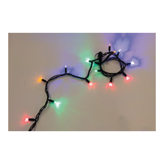 Rubber cable light chain with 100 LEDs 10x connectable 220-240V - Material: without supply cable & plug - Color: black/multi - Size: 1000cm