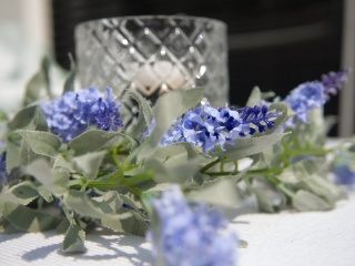 Blütengirlande, künstlich, blau, 180cm