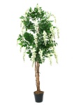 EUROPALMS Goldregenbaum, Kunstpflanze, weiß, 150cm