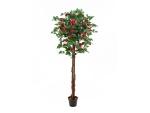 Kamelienbaum rot mit Topf, Kunstpflanze, 180cm