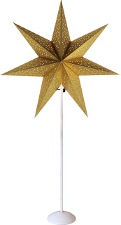 Standleuchte Stern E14 Fassung, Größe 95x53 cm, Metall/Papier, Farbe: Gold