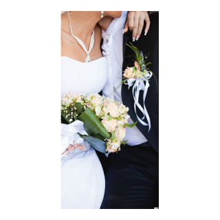 Banner "Bridal Couple" fabric - Material:  - Color: black/white - Size: 180x90cm