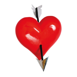 Herz mit Pfeil 3D, aus Styropor     Groesse: 40x40x10cm    Farbe: rot     #