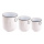 Metal buckets set of 3 with 2 handles - Material:  - Color: white - Size: 26xØ23cm 30xØ28cm 35xØ33cm