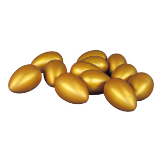 Eggs 12 in bag     Size: 17cm, Ø10cm    Color: gold