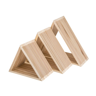 Holzpräsenter im 3er-Set, ineinander passend     Groesse: 42x42x18cm, 35x35x18cm, 28x28x18cm - Farbe: natur #