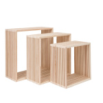 Holzpräsenter, im 3er-Set, Größe: 45x45x18cm, 40x40x18cm,...