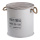 Metal barrels set of 3, with wooden lid and rope     Size: 37xØ35cm, 33xØ30cm, 26,5xØ25cm    Color: white/grey