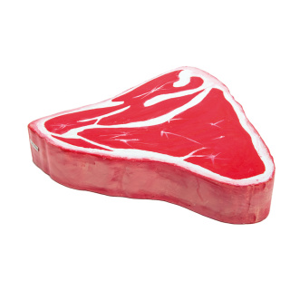 Steak roh, 3D, aus Styropor     Groesse: 40x40x8cm    Farbe: rot/braun     #