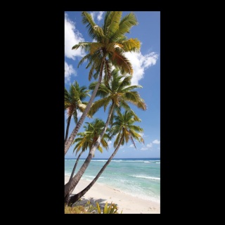 Motif imprimé "Palmiers sur la plage" tissu  Color: nature Size: 180x90cm