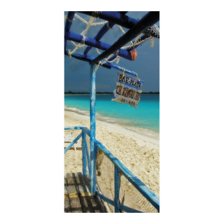 Banner "Beach Bar" paper - Material:  - Color: blue - Size: 180x90cm