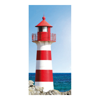 Motivdruck "Leuchtturm", Papier, Größe: 180x90cm Farbe: rot/weiß   #
