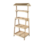 Wooden shelf with 4 layers with roof - Material:  -...