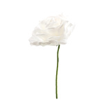 Tête de rose en mousse avec tige Color: blanc Size:...