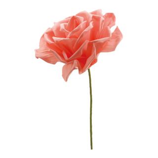 Tête de rose en mousse avec tige Color: couleur pêche Size: Ø30cm