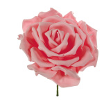 Tête de rose en mousse avec tige Color: rose Size:...