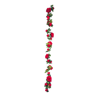 Rosengirlande 24-fach     Groesse: 180cm    Farbe: rot