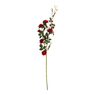 Branche de roses avec 5 têtes de roses     Taille: 88cm    Color: rouge/vert
