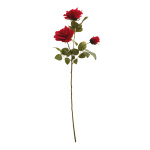 Rose spray 3-fold - Material:  - Color: red - Size: 80cm