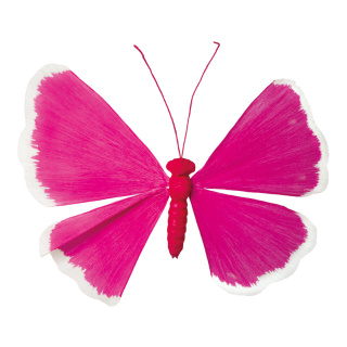 Papillon Cadre fil de fer avec papier     Taille: 90 cm    Color: rose/blanc