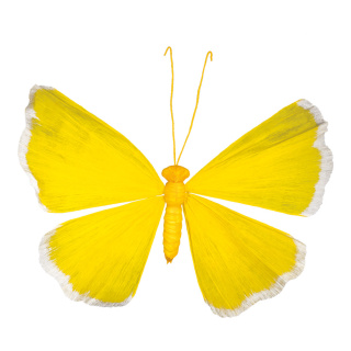 Papillon Cadre fil de fer avec papier     Taille: 90 cm    Color: jaune/blanc