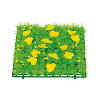 Grasplatte »Butterblumen« Kunststoff, Kunstseide Größe:25x25cm Farbe: grün/gelb    #