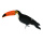 Toucan styromousse avec plumes     Taille: 36x9x16cm    Color: coloré