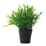 Bamboo leaves in pot  - Material:  - Color: green/black -...