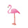 Flamant tête levée, avec plumes, styropor avec plumes     Taille: 38x12,5x43cm    Color: rose