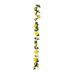 Rosengirlande 24-fach     Groesse: 180cm - Farbe: gelb