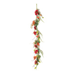 Flower garland with flowers and grass 150cm, Ø15cm...