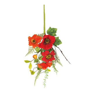 Blumenzweig mit Blumen und Gräsern     Groesse: 70x20cm - Farbe: bunt