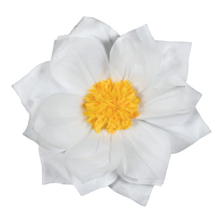 Papierblüte mit Hänger     Groesse: Ø30cm    Farbe: weiß