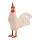 Coq Styromousse avec plumes     Taille: 26x10x29cm    Color: blanc