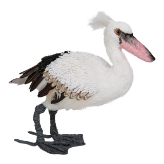 Pelikan stehend     Groesse: 30cm - Farbe: weiss/grau