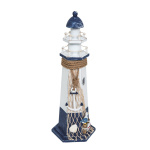 Leuchtturm aus Holz mit Seildeko und Anker Größe:37x12cm...