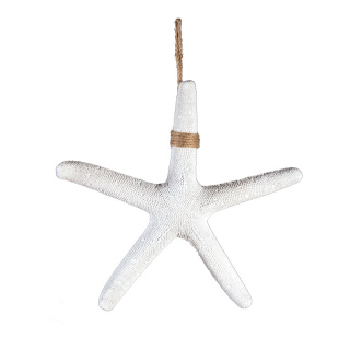 Étoile de mer avec suspension, en polyrésine     Taille: Ø38cm    Color: blanc