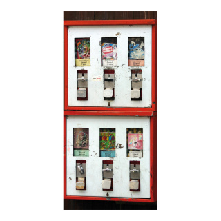 Motivdruck "Kaugummiautomat", aus Papier, Größe: 180x90cm Farbe: weiß/rot   #