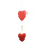 Chaîne de cœur 2x 2 perles glitter polystyrène/plastique Color: rouge Size:  X 80cm