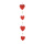 Herzkette, 4-fach, Größe:  Farbe: rot