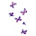 Papillon avec clip 6pcs./box ailes en papier corps en polystyrène Color: violet Size:  X 11cm
