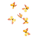 Butterfly with clip 6pcs./box, pvc 11cm Color: orange