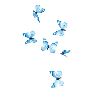 Schmetterlinge mit Clip 6Stck./Box, Flügel aus Papier, Körper aus Styropor     Groesse: 11cm - Farbe: blau